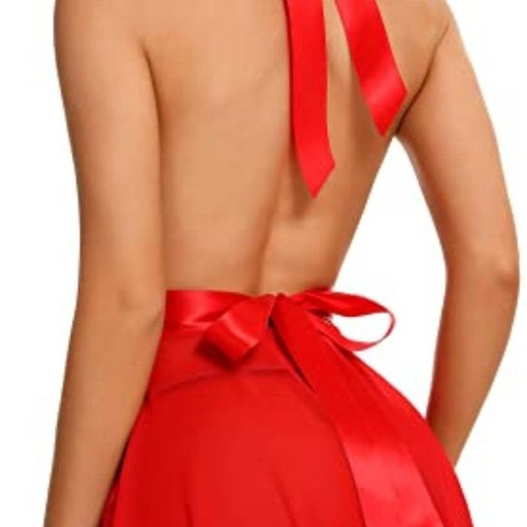 RSLOVE Women Lingerie Lace Babydoll Sexy Chemise Halter Teddy Mesh Sleepwear - Picture 4 of 5